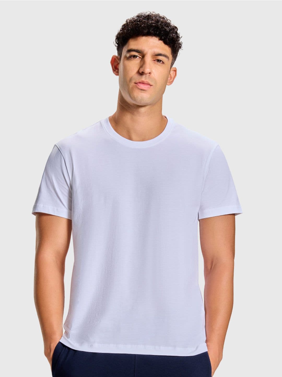 BOLDFIT Mens White Round Neck All Day Essential T- shirt - view 1