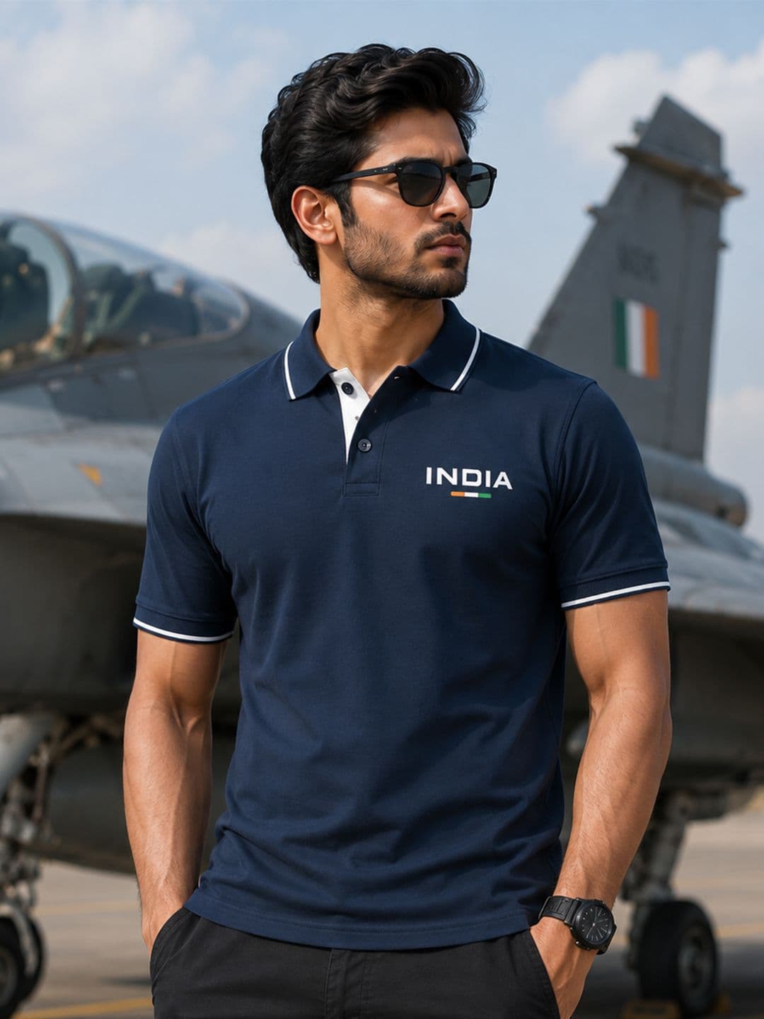 Warrior World Men Brand Logo Printed Polo Collar T-shirt - view 1