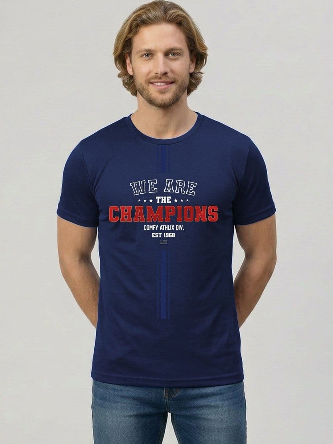 AMUL COMFY Printed Round Neck Regular Lounge T-Shirt - view 1