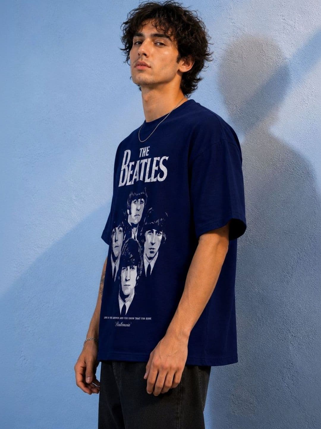 CAPTCHA Graphic The Beatles Printed Drop-Shoulder Sleeves Pure Cotton Oversized T-shirt - view 1