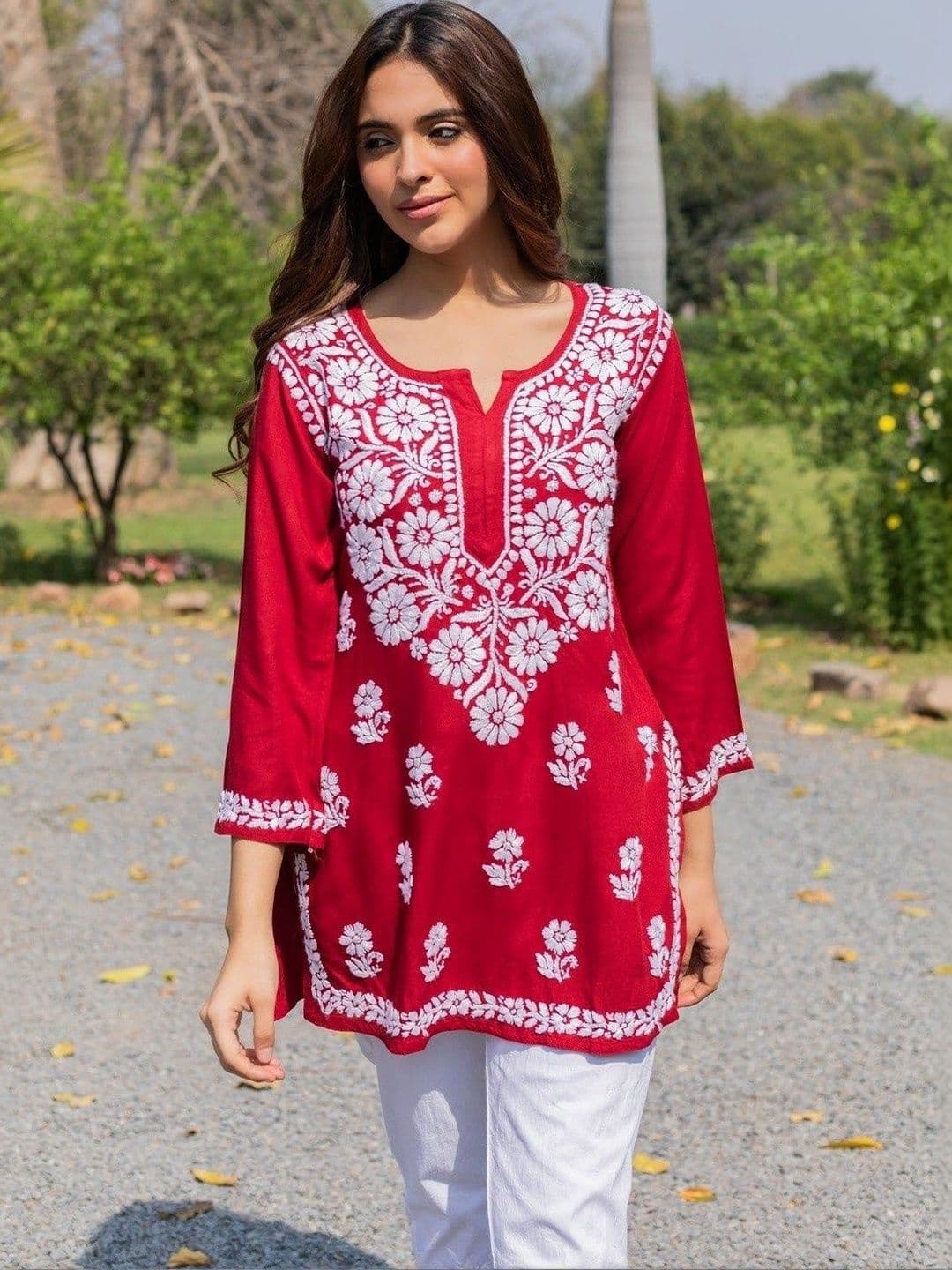 Anouk X fwd Viscose Rayon Embroidered Tunic - view 1