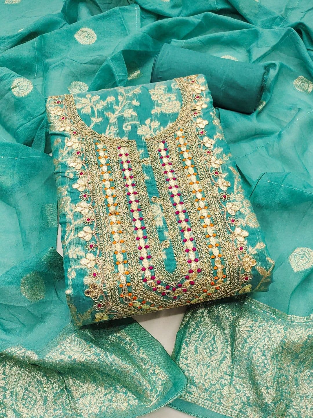 LeeliPeeri Designer Embroidered Unstitched Dress Material - view 1