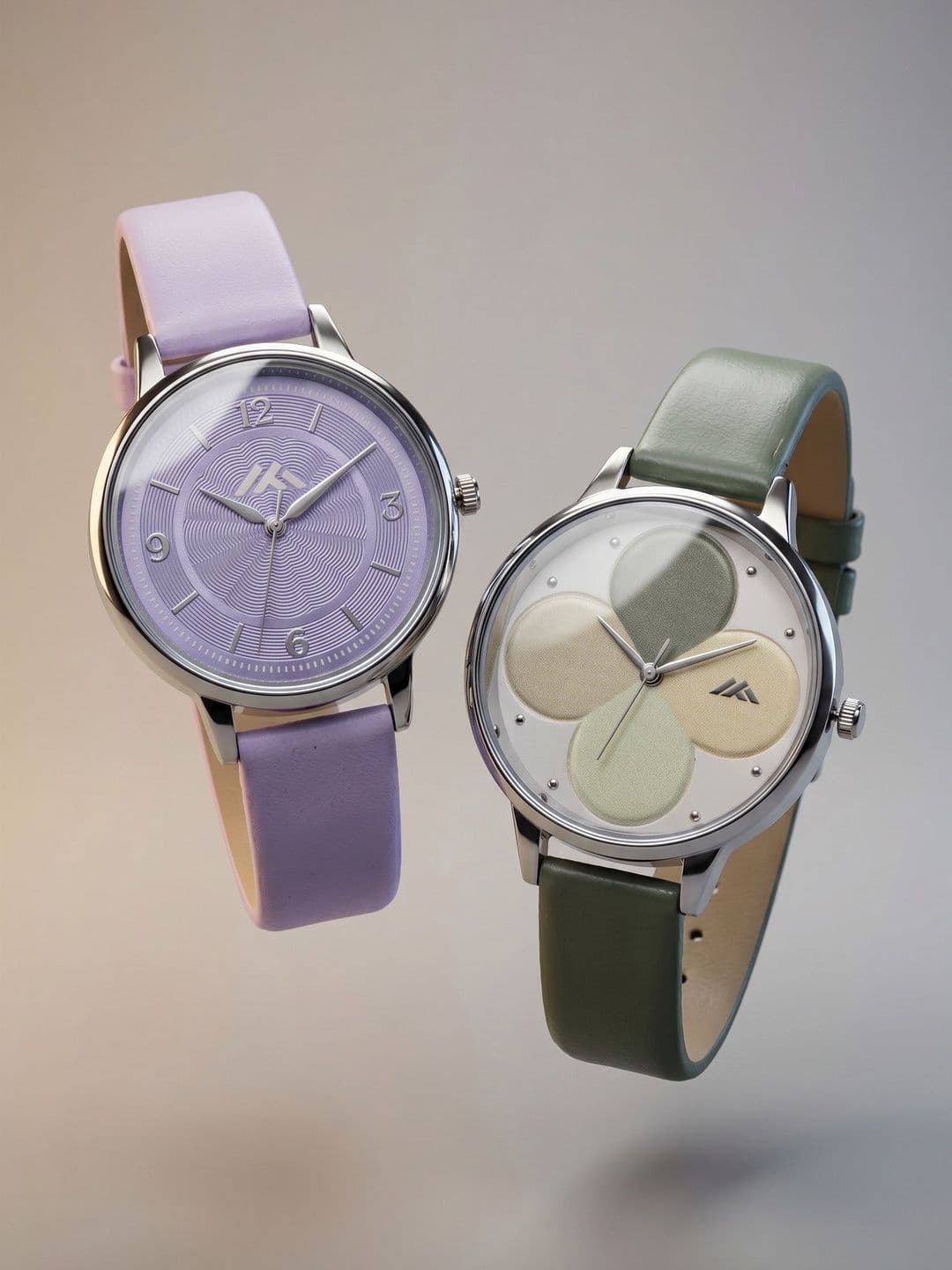 VIRAKTI Women Brass Dial & Leather Straps Analogue Watch G-17-PURPLE-G-35-DARK GREEN-COMBO VIR - view 1