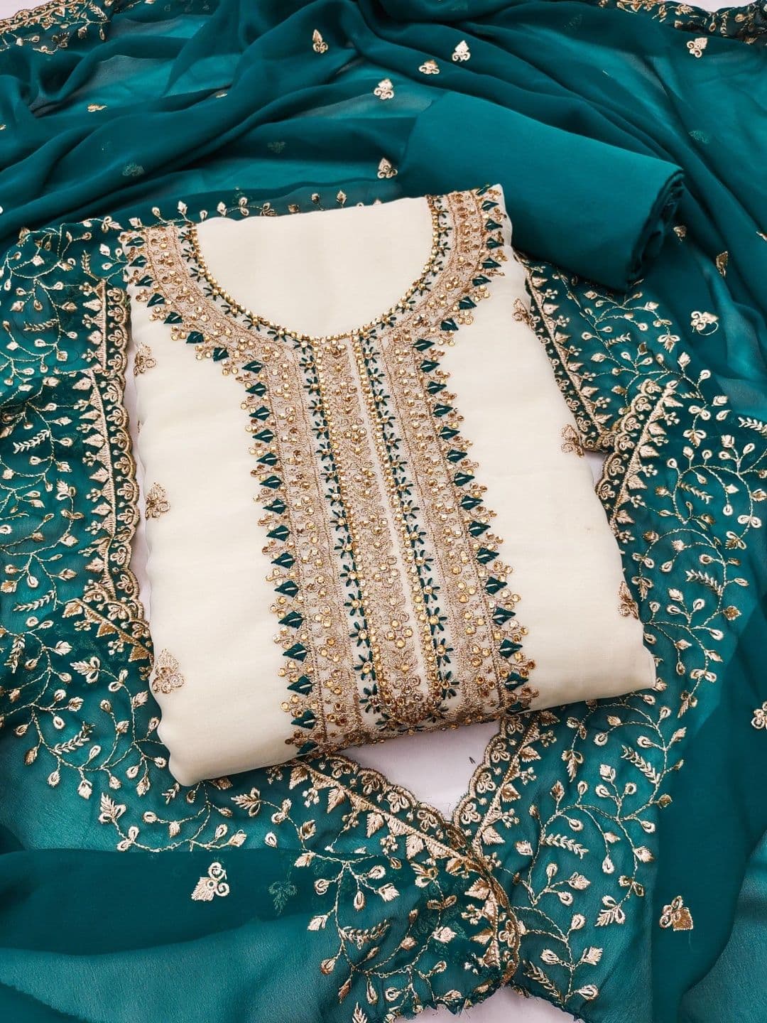 LeeliPeeri Designer Embroidered Unstitched Dress Material - view 1