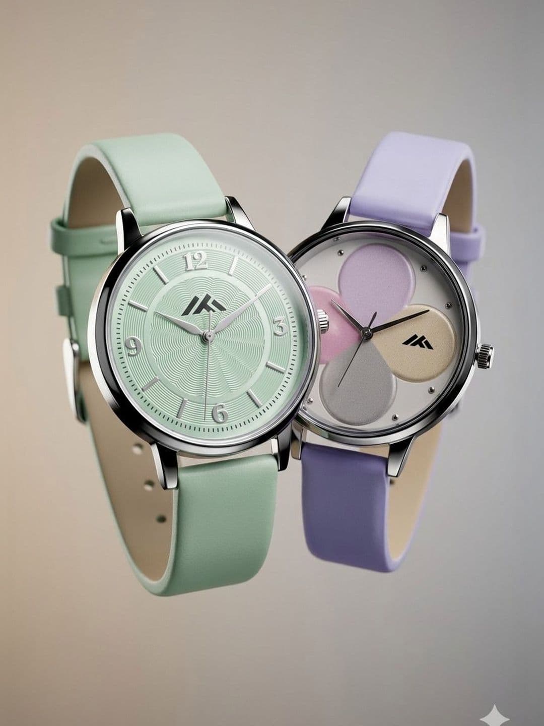 VIRAKTI Women Brass Dial & Straps Analogue Watch G-17-LITE GREEN-G-35-PURPLE-COMBO VIR - view 1