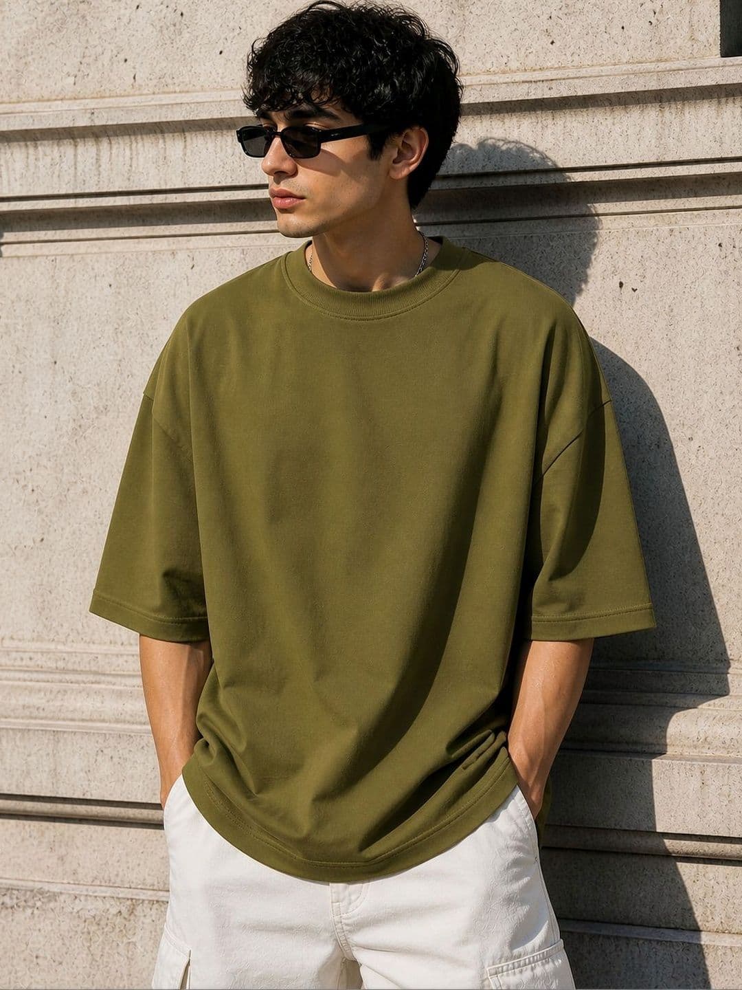 PockMAN Men Drop-Shoulder Sleeves Bio Finish T-shirt - view 1