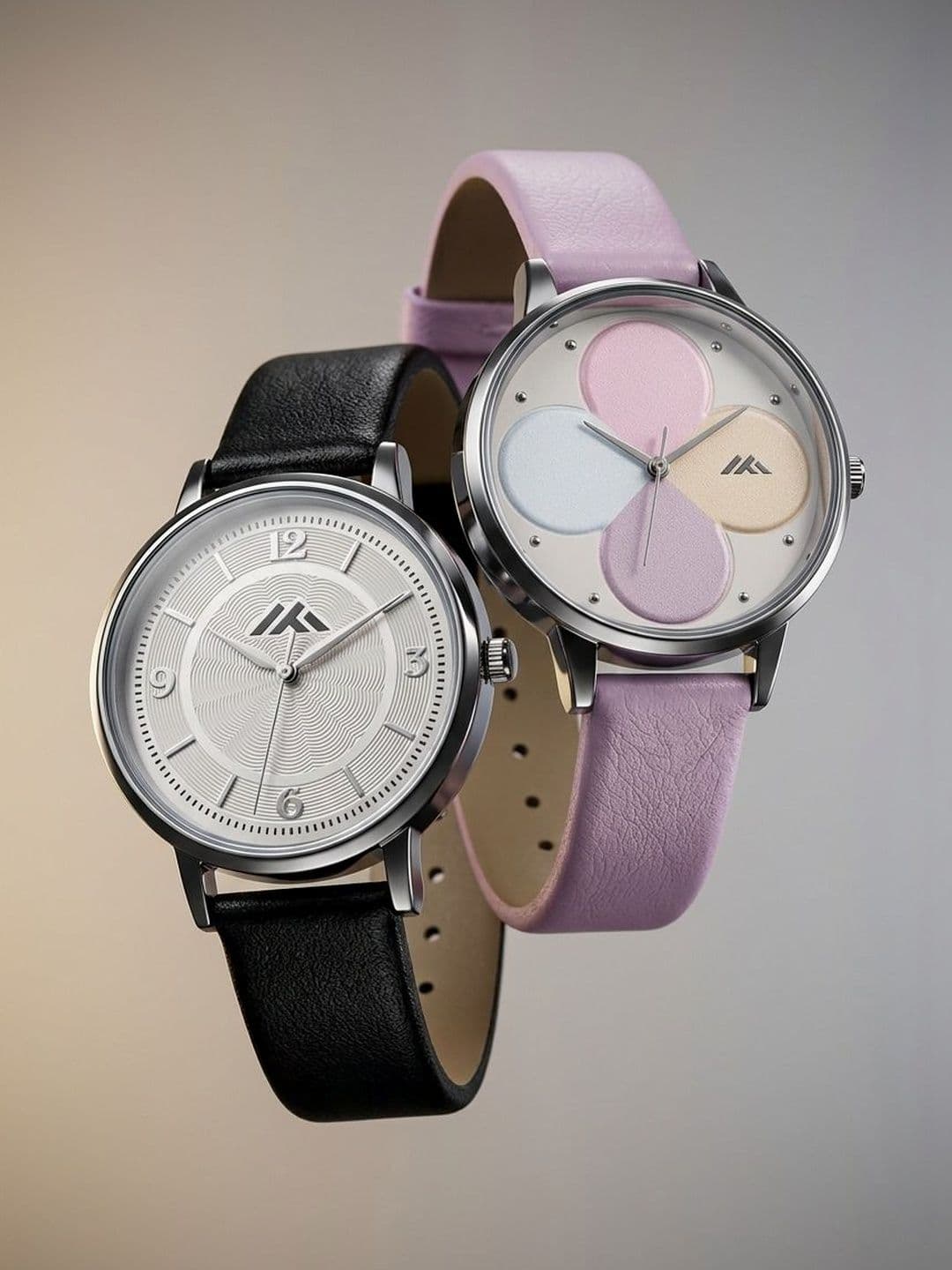 VIRAKTI Women Brass Dial & Leather Straps Analogue Watch G-17-BLACK-G-35-PINK-COMBO VIR - view 1