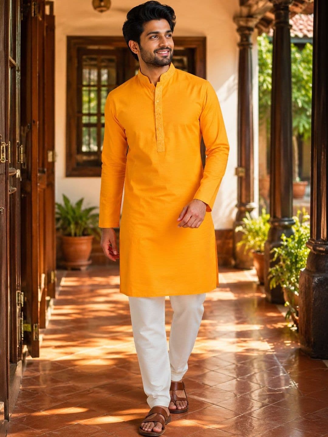 DEVOILER Men Thread Work Kurta - view 1