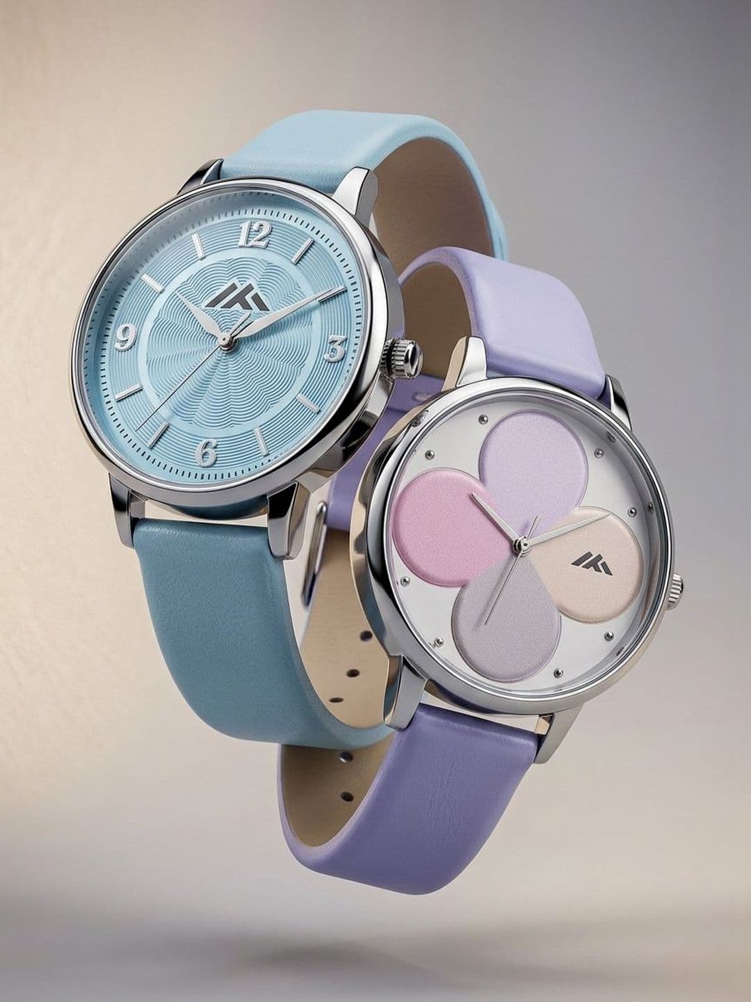 VIRAKTI Women Brass Dial & Leather Straps Analogue Watch G-17-SKY BLUE-G-35-PURPLE-COMBO VIR - view 1