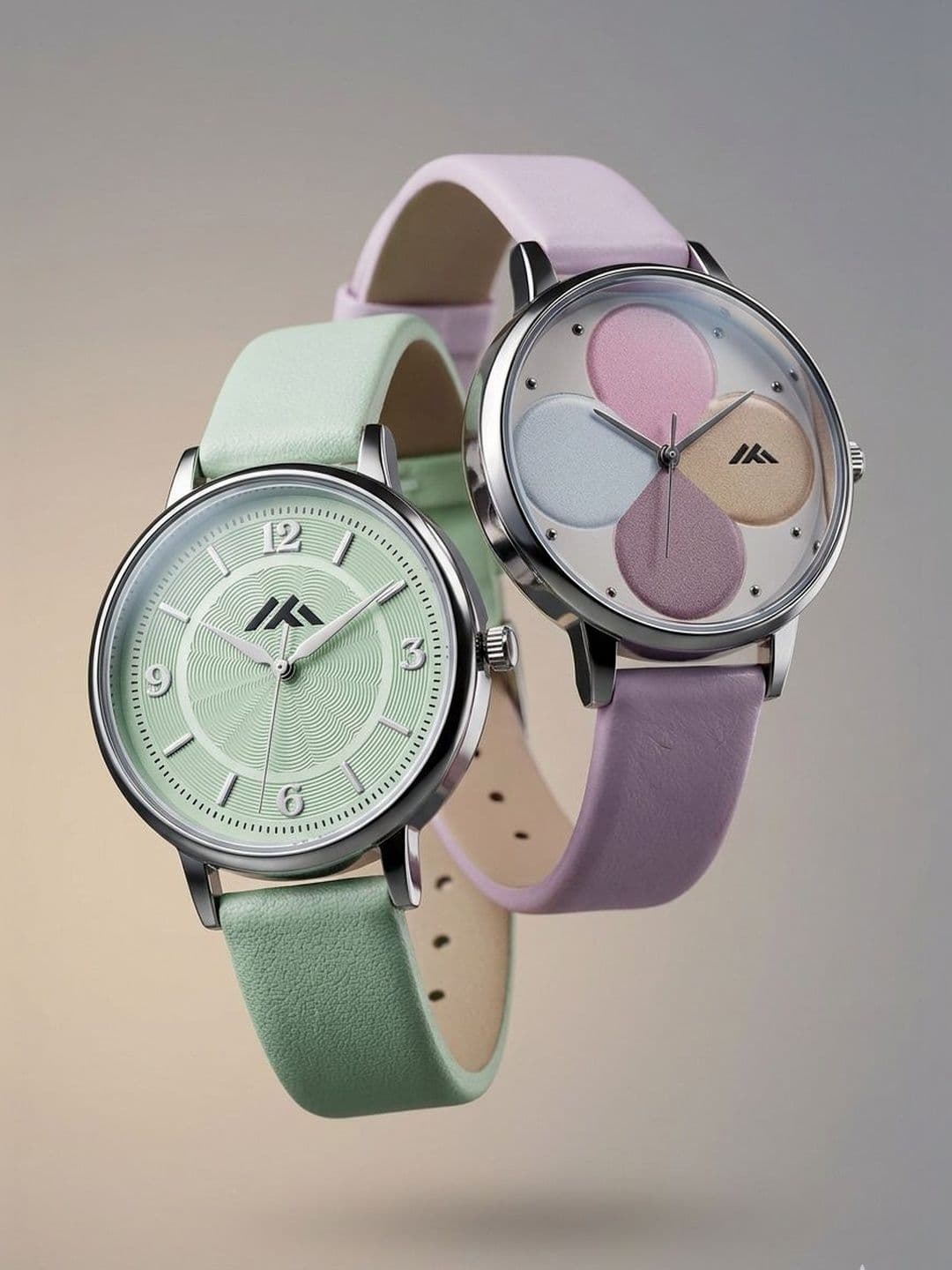 VIRAKTI Women Brass Printed Dial & Leather Straps Analogue Watch G-17-LITE GREEN-G-35-PINK-COMBO VIR - view 1