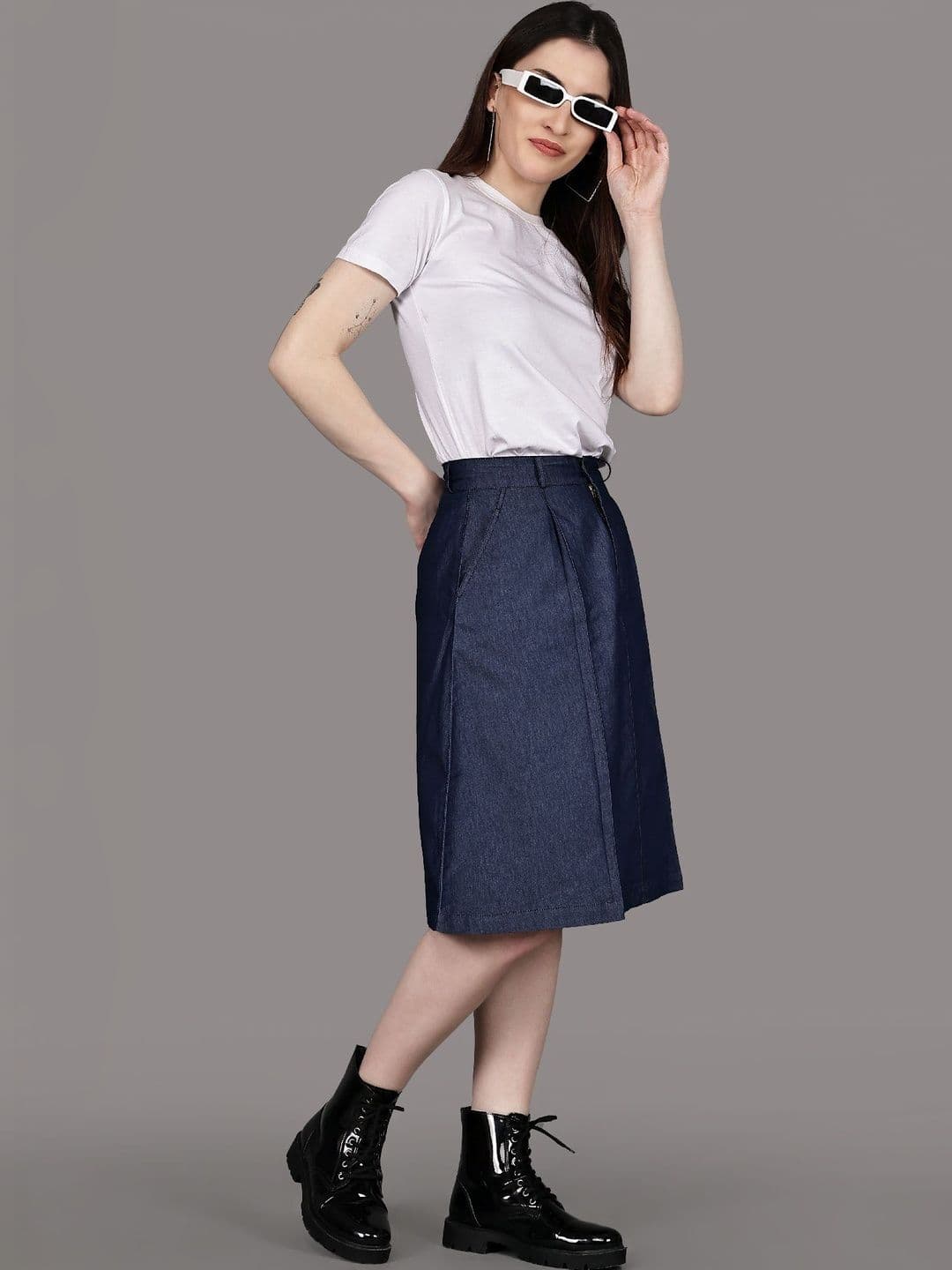 Roadster Women Denim Knee Length A-Line Skirt - view 1