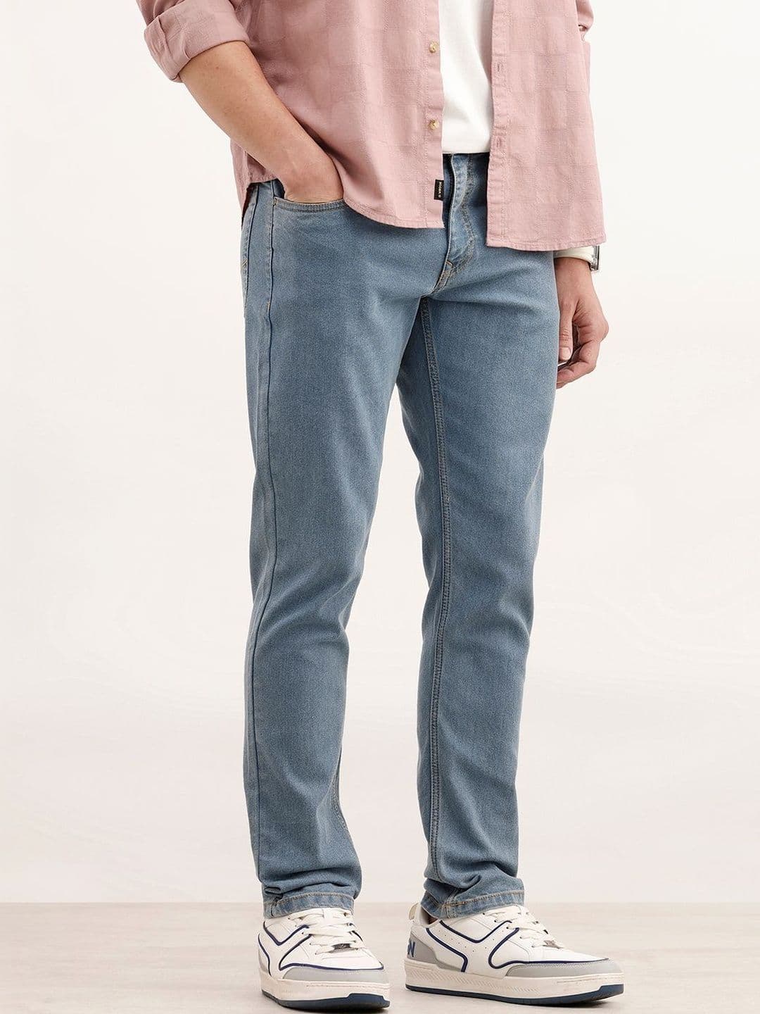 WROGN Men Slim Fit Mid-Rise Light Fade Stretchable Jeans - view 1