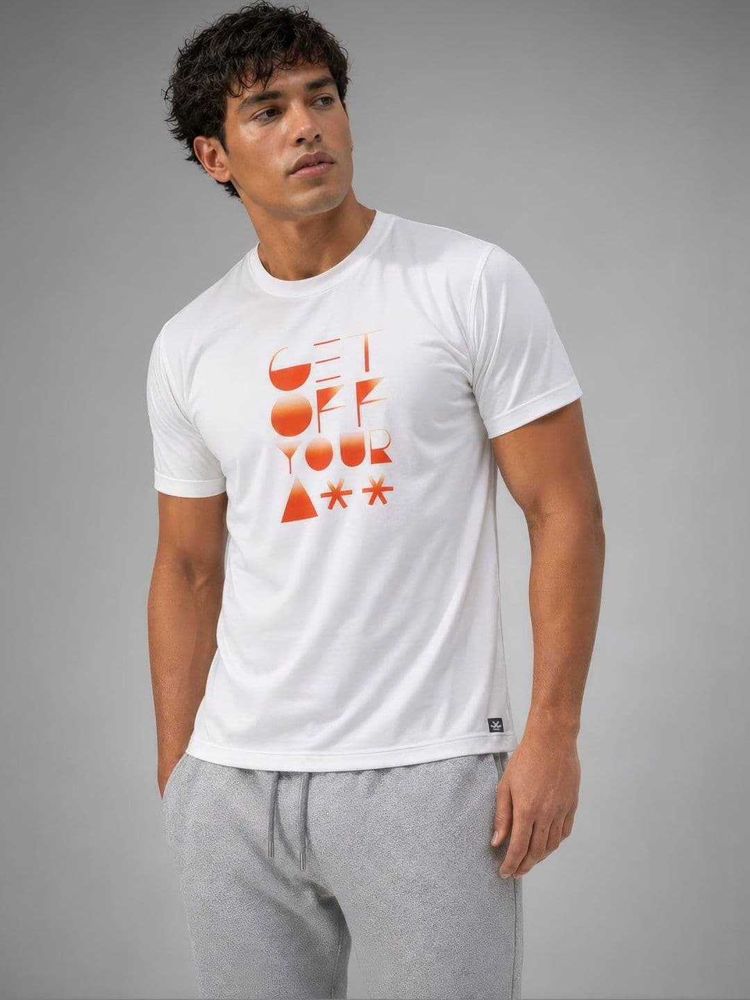 WROGN Typography Printed Rapid-Dry Slim Fit T-shirt - view 1