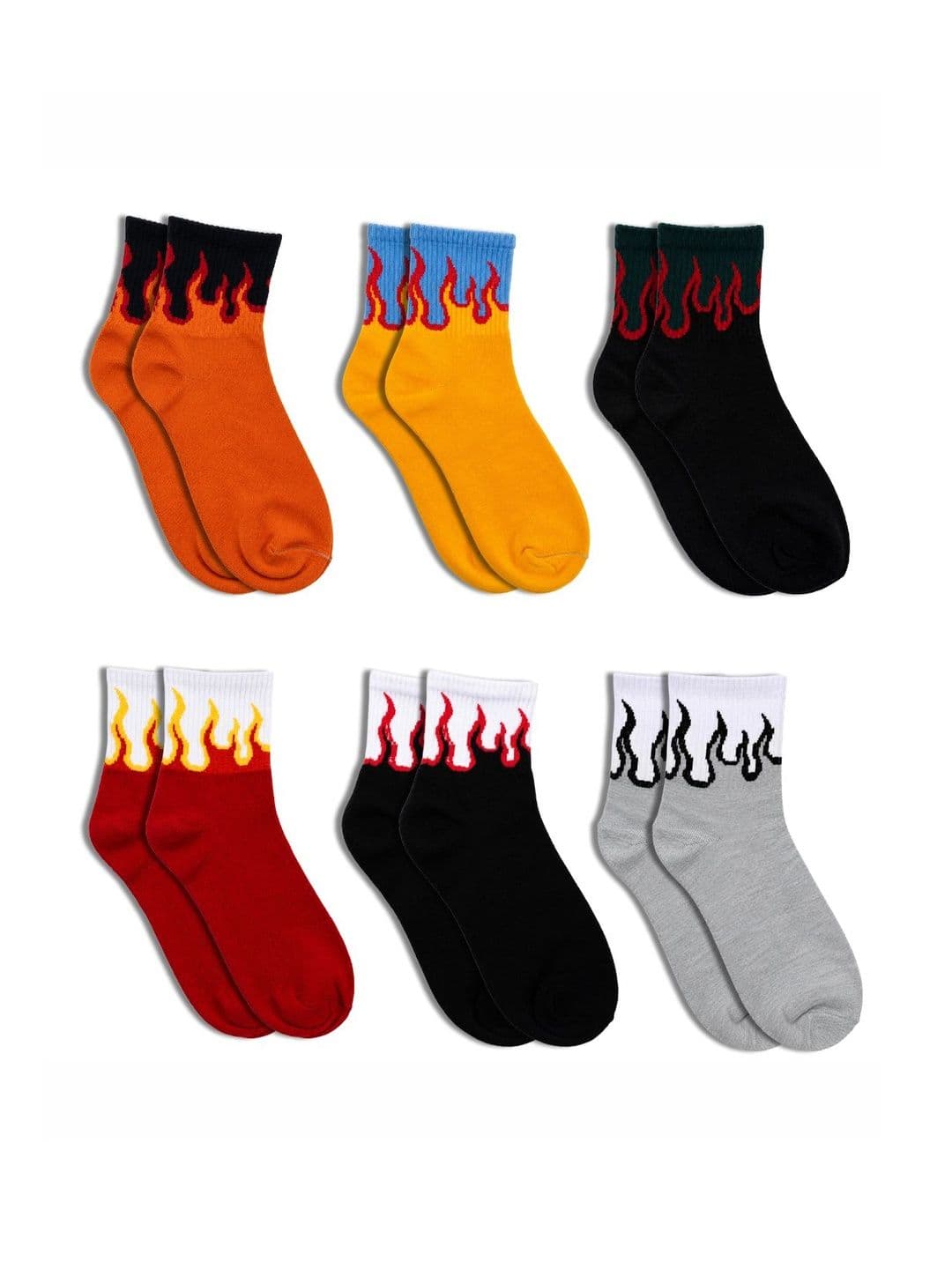 Bellbum Men Pack of 6 Cotton Patterned Ankle Length Socks - view 1