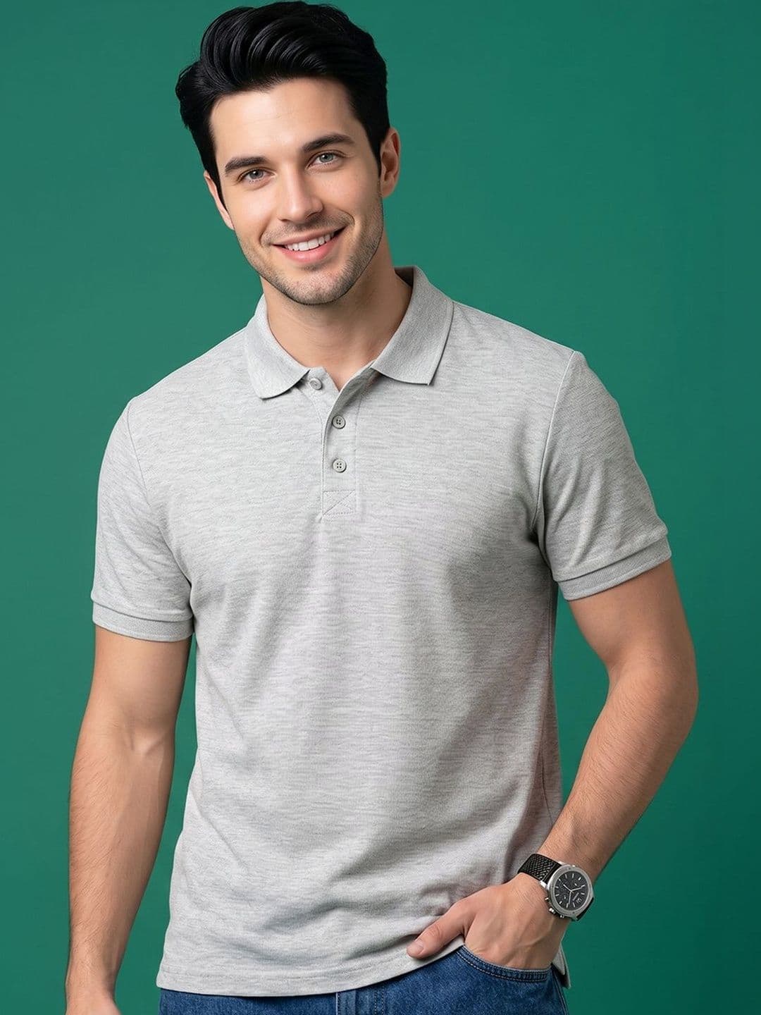 Mast & Harbour Men Polo Collar T-shirt - view 1