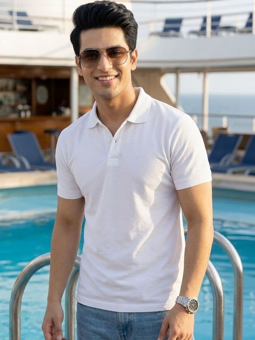 Mast & Harbour Men Polo Collar T-shirt - view 1