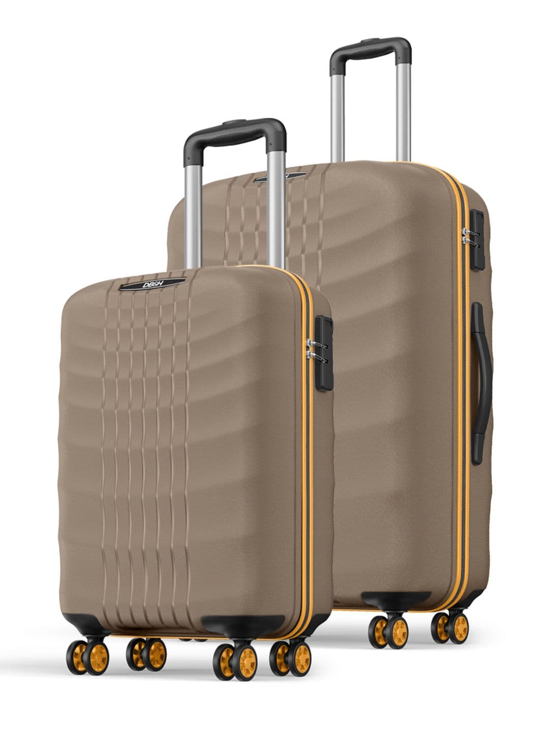 DB&H Vion Fossil Set of 2 Hard Sided 8 Wheel Cabin & Medium Trolley Bag Suitcase - view 1