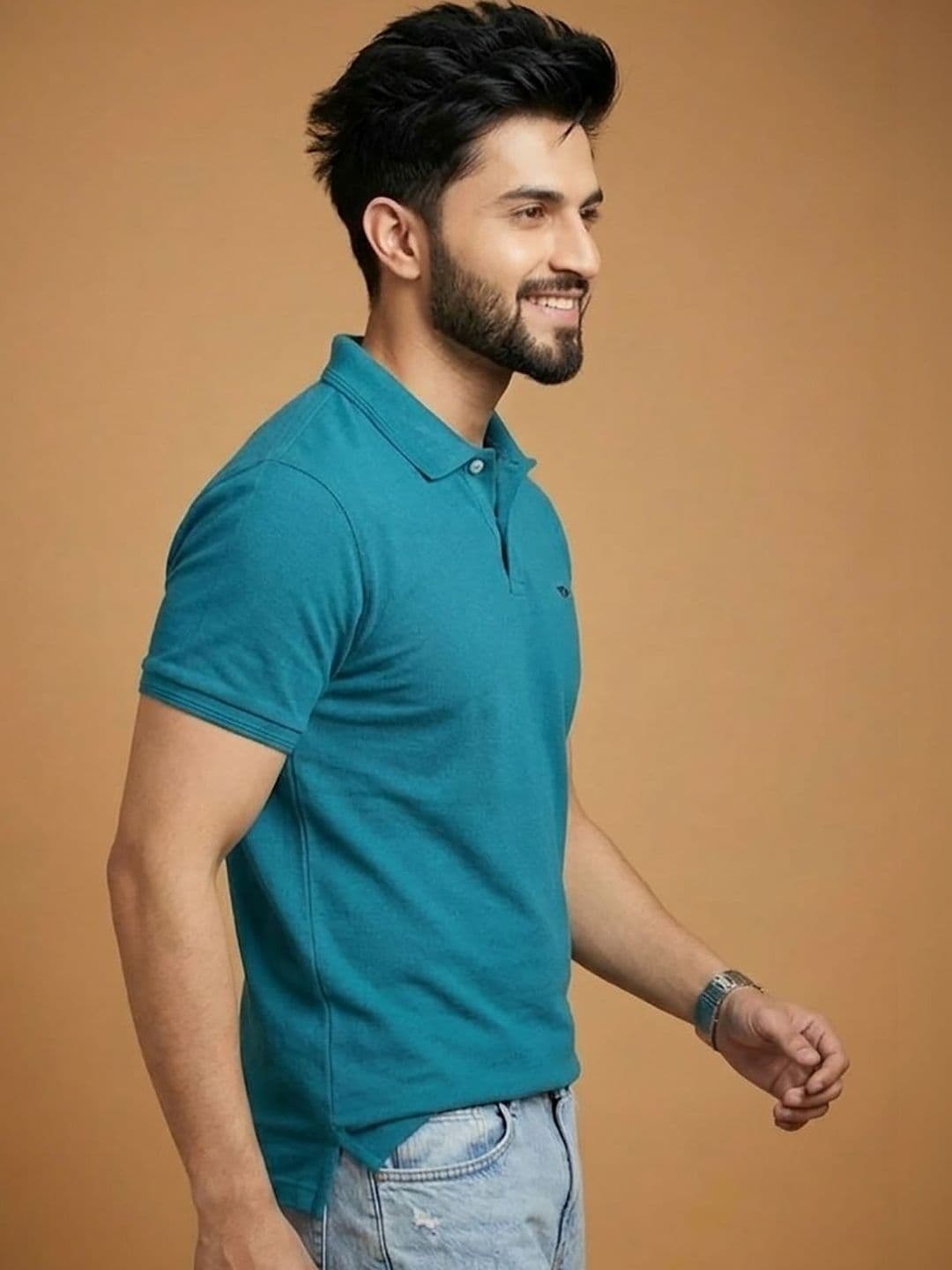 Mast & Harbour Solid Polo Collar Short Sleeves T-shirt - view 1