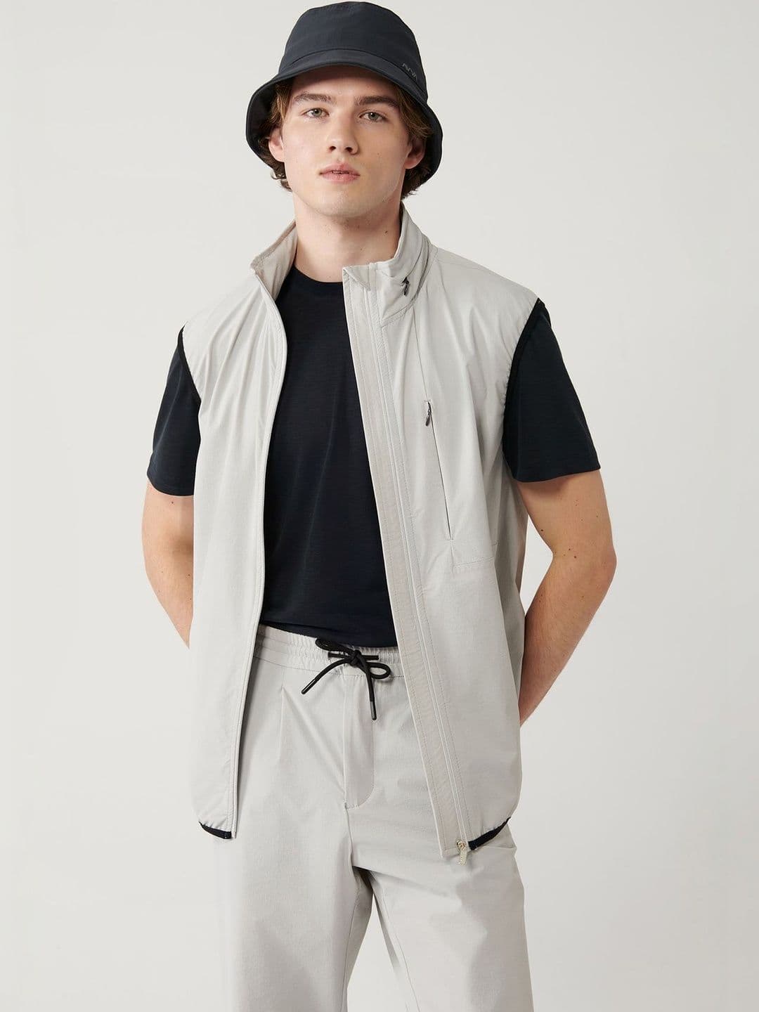AVVA Men Open Front Mock Collar Neck Jacket - view 1