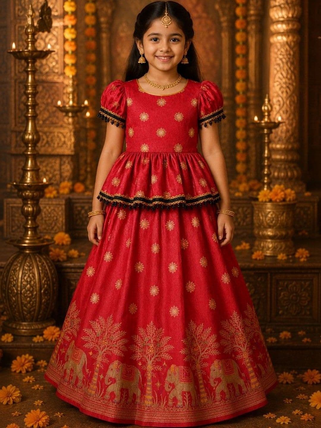 Xepon Girls Embellished Ready to Wear Lehenga & - view 1