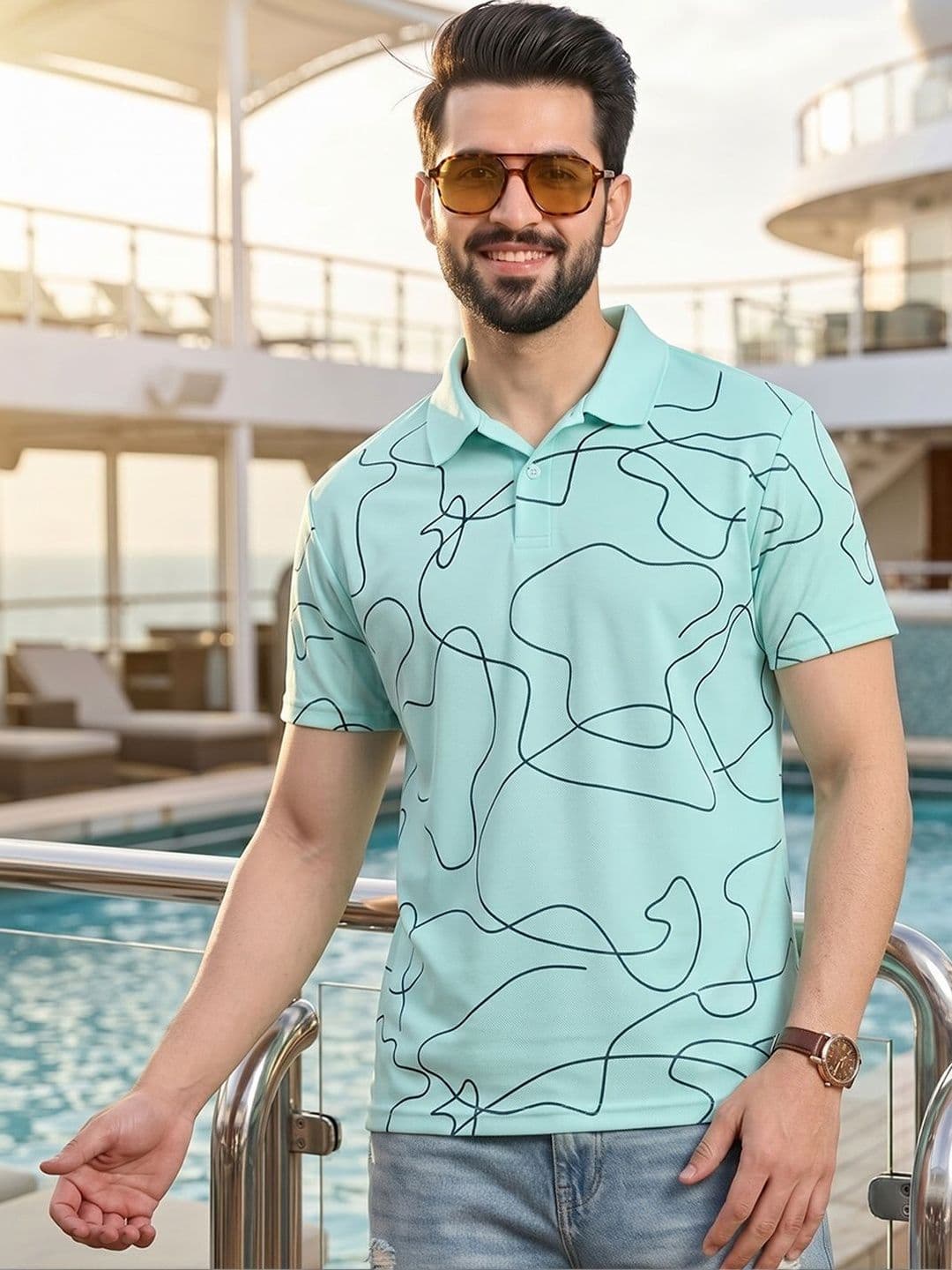 Kook N Keech Men Printed Polo Collar T-shirt - view 1