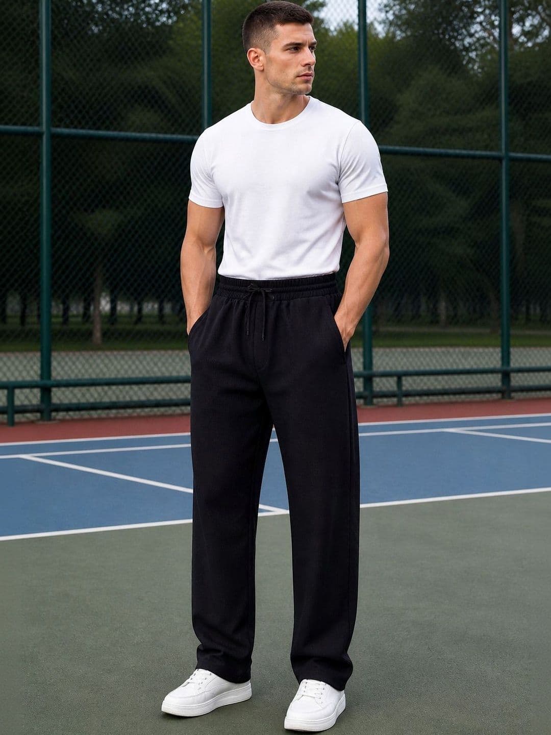 THE BEETEL HOUSE Men Regular Fit Textured Training Track Pants - view 1
