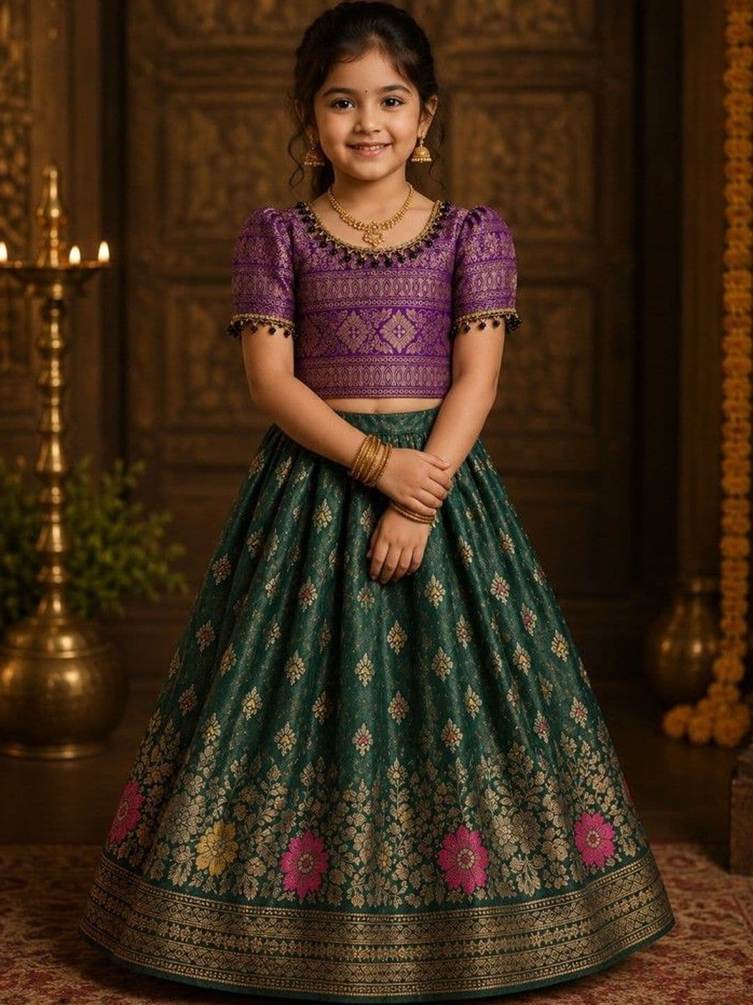 Xepon Girls Embellished Ready to Wear Lehenga & - view 1