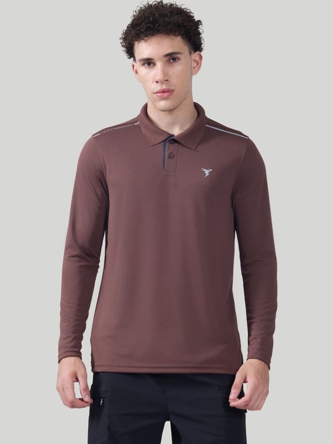 Technosport Men Brand Logo Polo Collar Slim Fit T-shirt - view 1