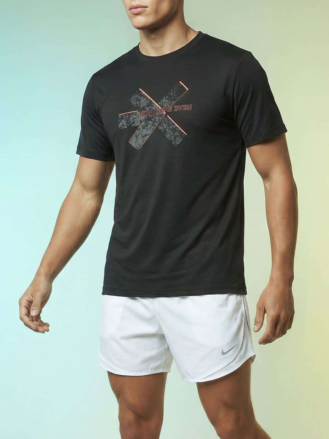HRX by Hrithik Roshan Brand Logo Printed Rapid Dry Training T-shirt - view 1