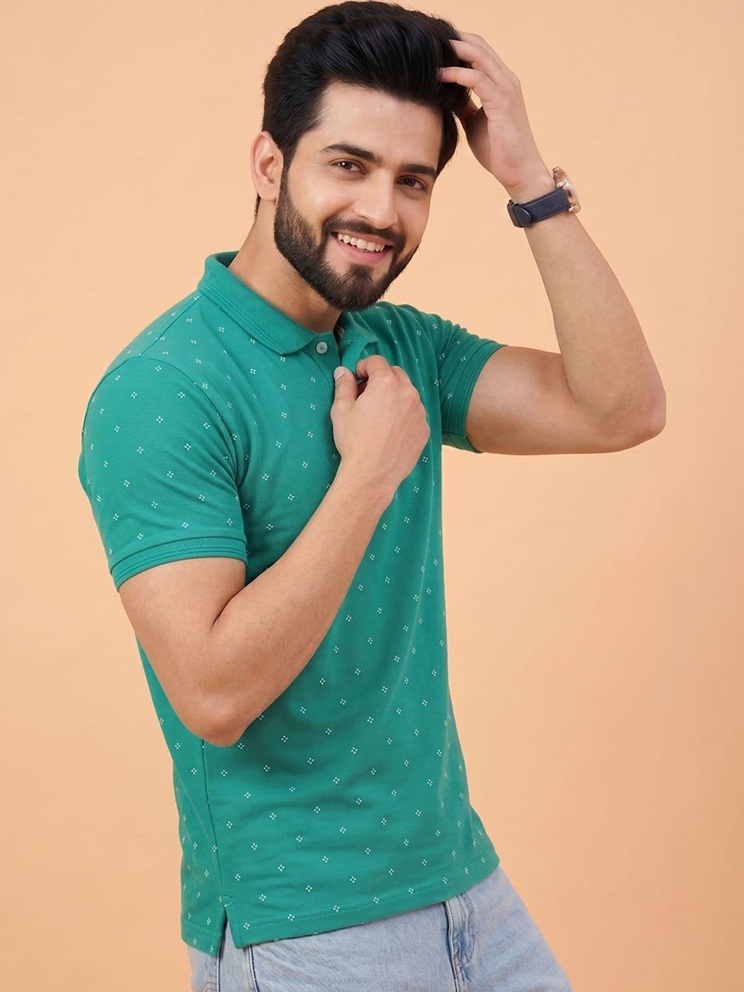 Mast & Harbour Men Printed Polo Collar T-shirt - view 1