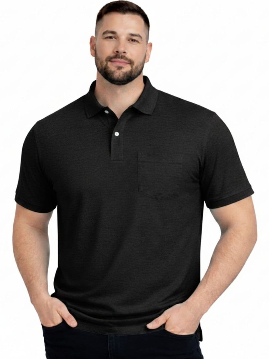SMAN Men Polo Collar Pockets T-shirt - view 1