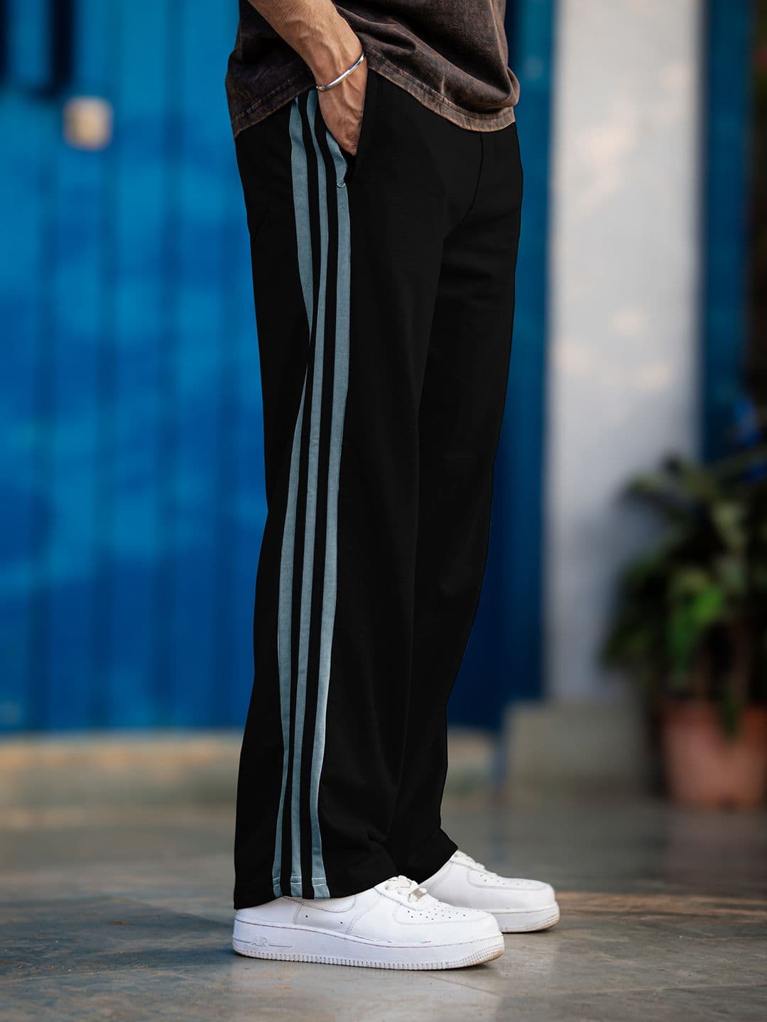 Maniac Men Cotton Relaxed Fit Side Stripes Track Pants - view 1