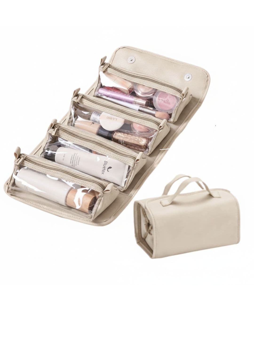 BLUE BEADS Off White Set of 1 Water Resistant Makeup Organiser Organisers - view 1
