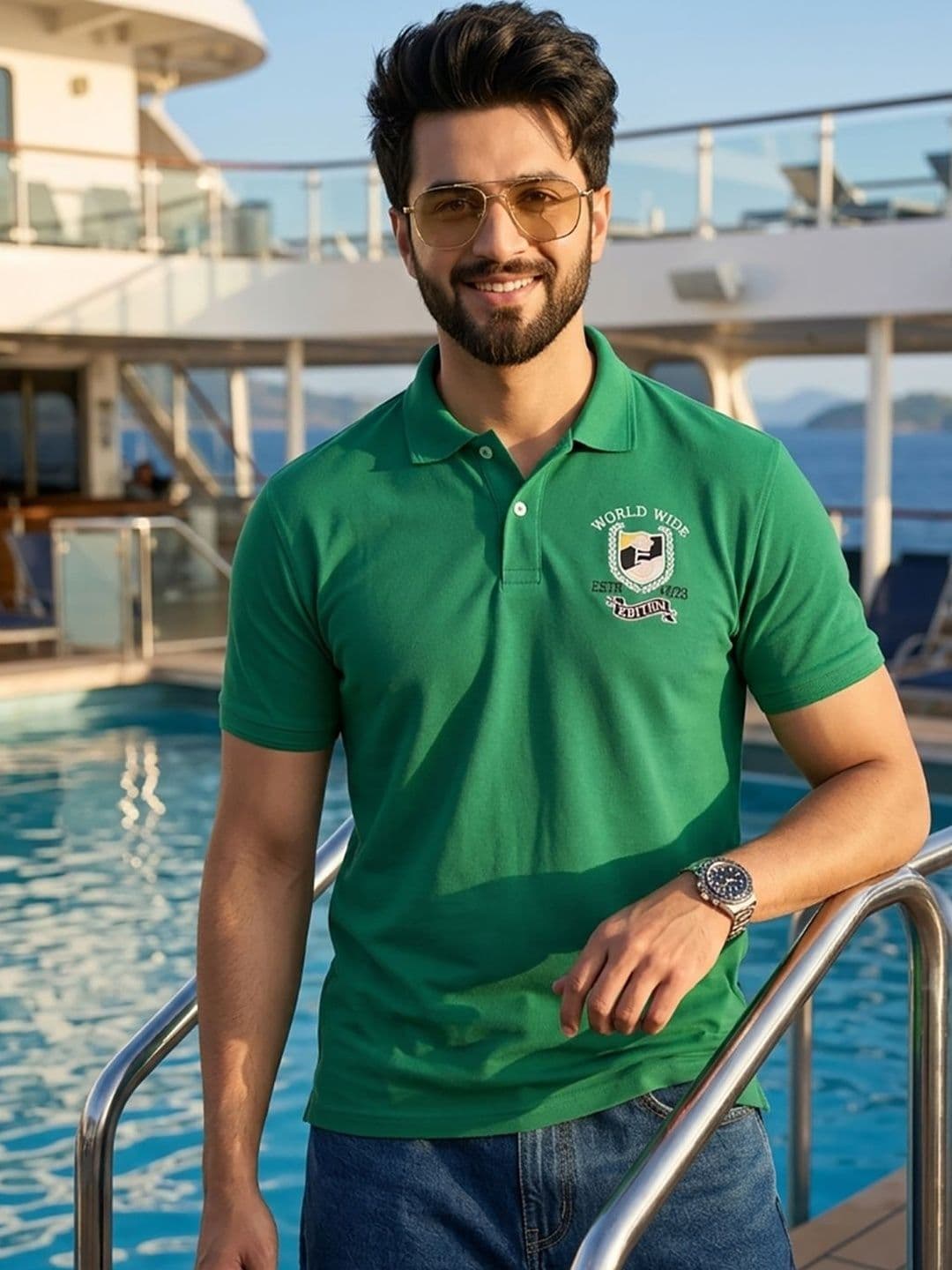 Kook N Keech Men Brand Logo Printed Polo Collar T-shirt - view 1
