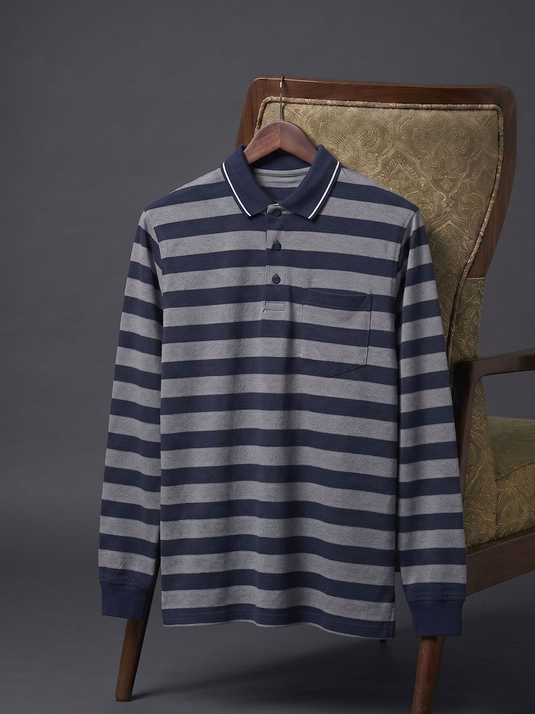 Kook N Keech Men Striped Polo Collar Pockets T-shirt - view 1