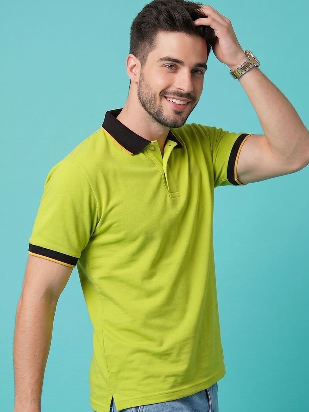 Mast & Harbour Men Polo Collar T-shirt - view 1