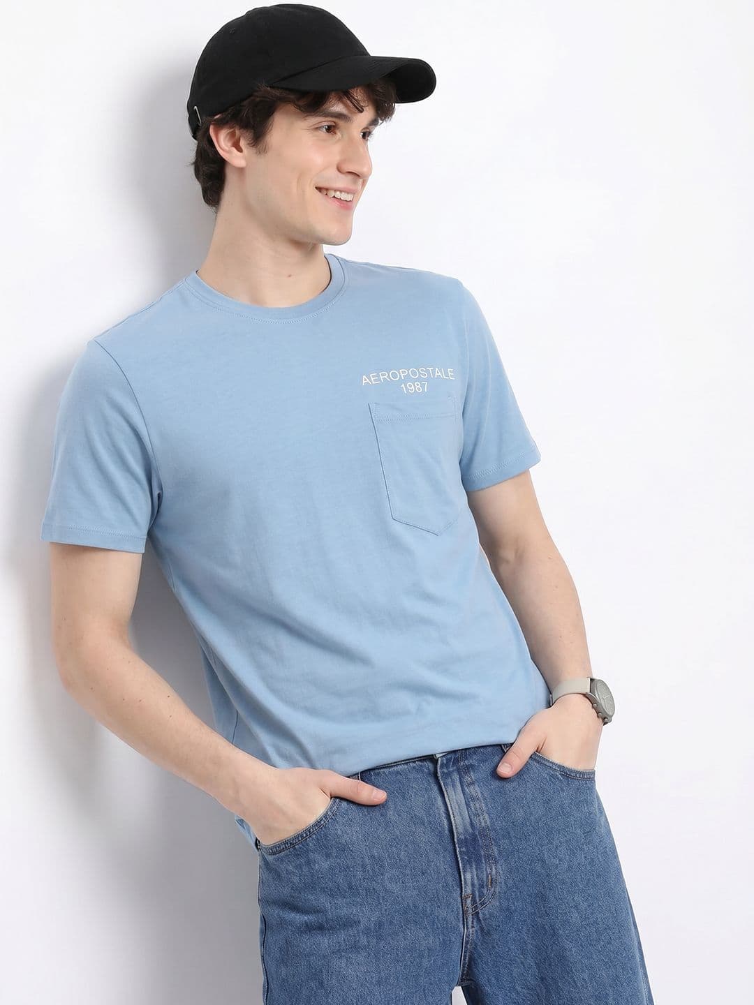 Aeropostale Brand Logo Printed Pure Cotton T-Shirt - view 1