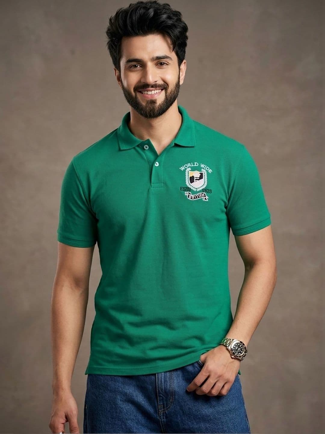 Mast & Harbour Men Printed Polo Collar T-shirt - view 1