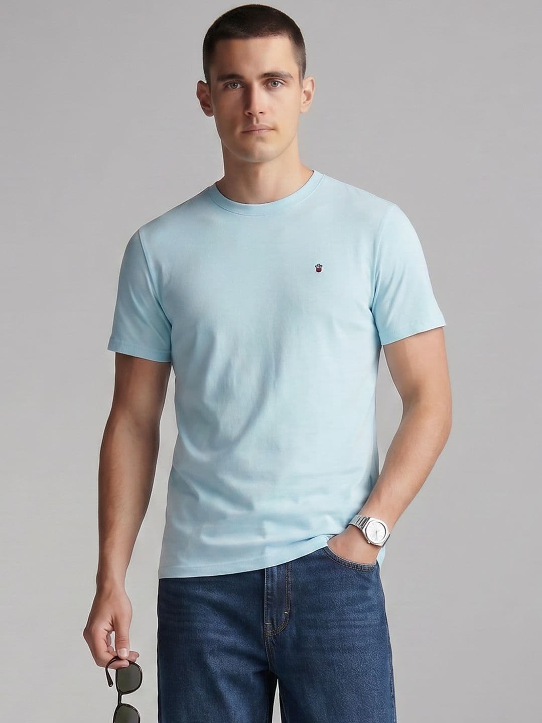 Louis Philippe Jeans Pure Cotton T-shirt - view 1