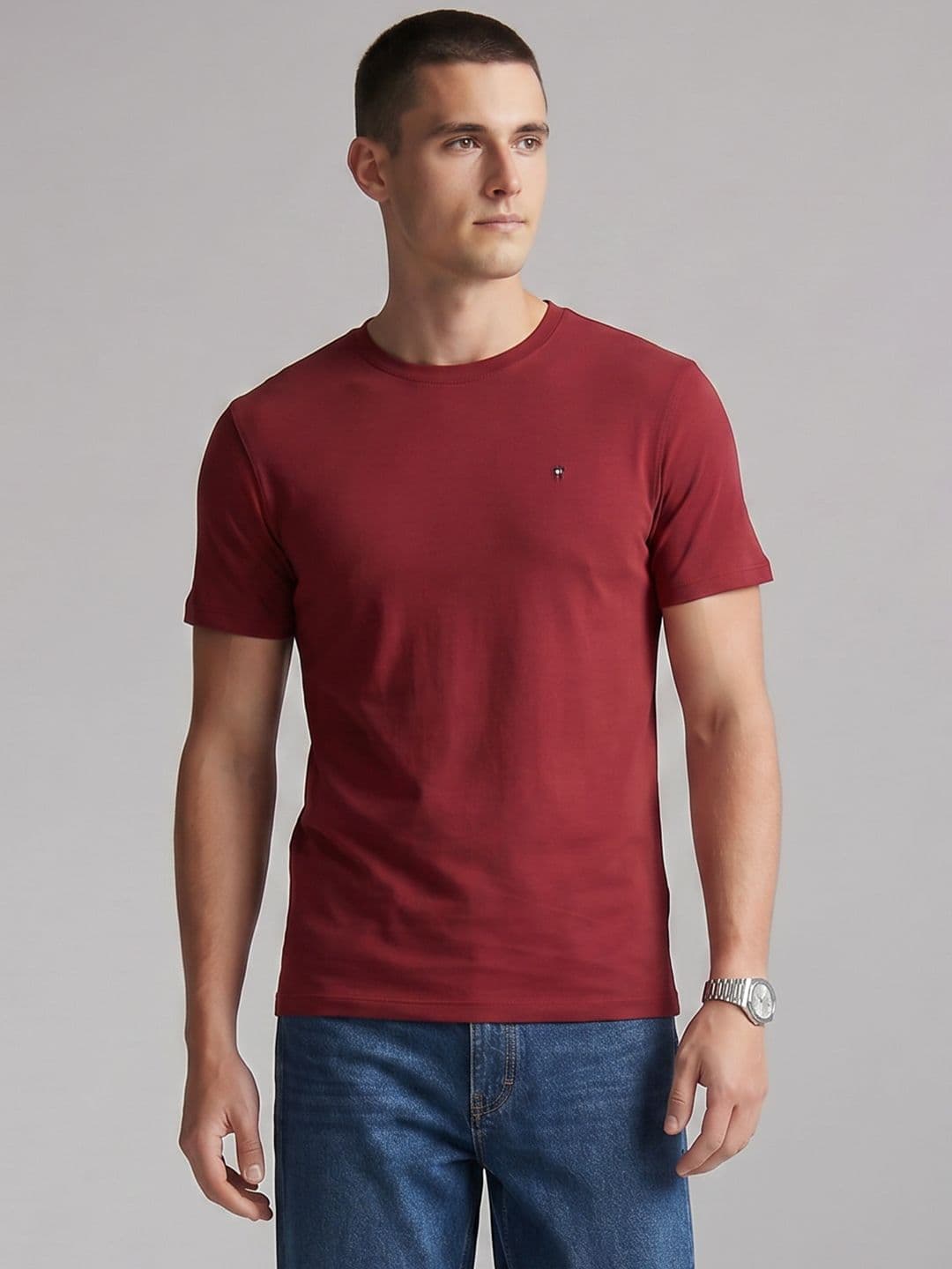 Louis Philippe Jeans Pure Cotton T-shirt - view 1