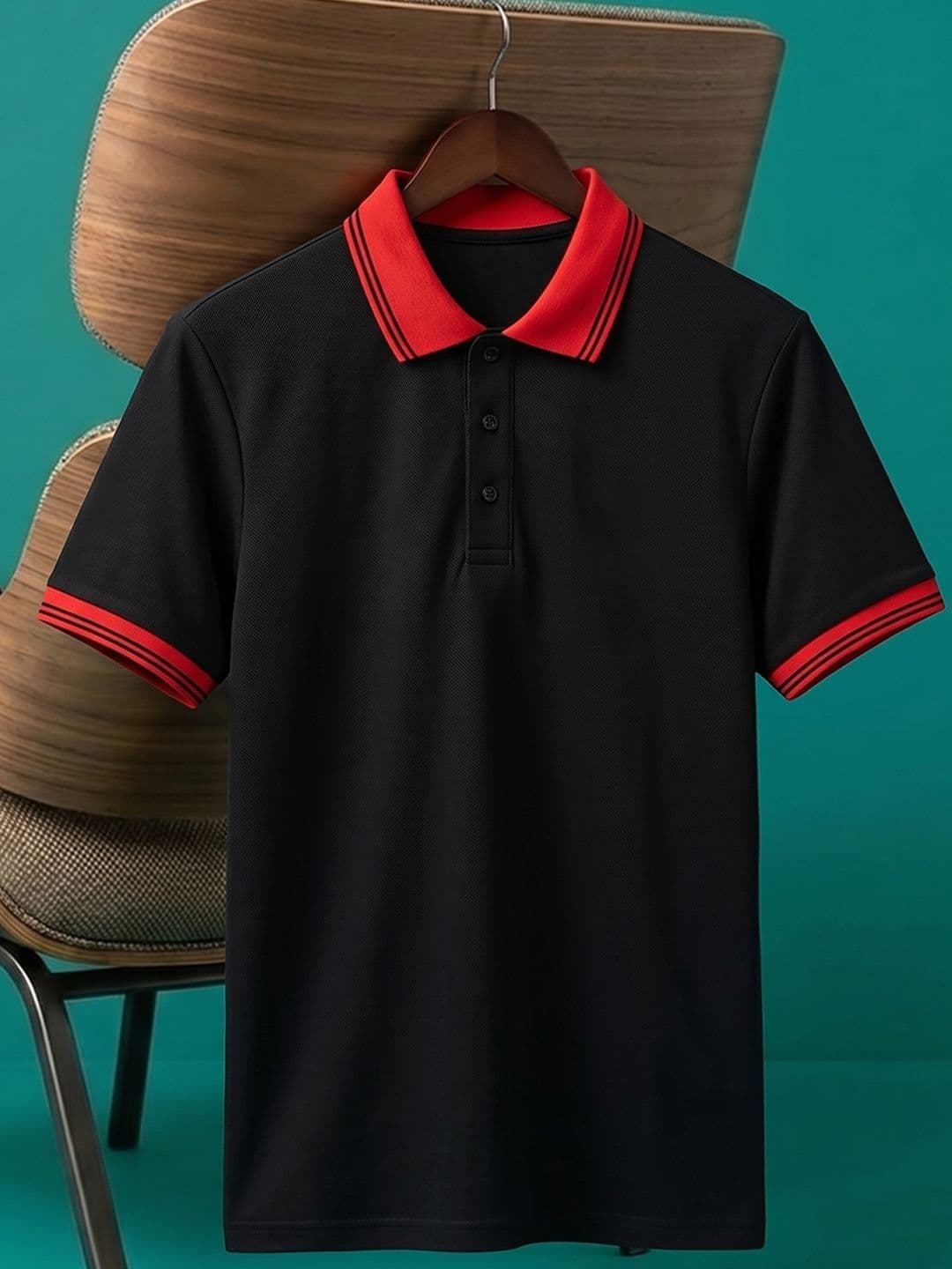 Mast & Harbour Men Striped Polo Collar T-shirt - view 1