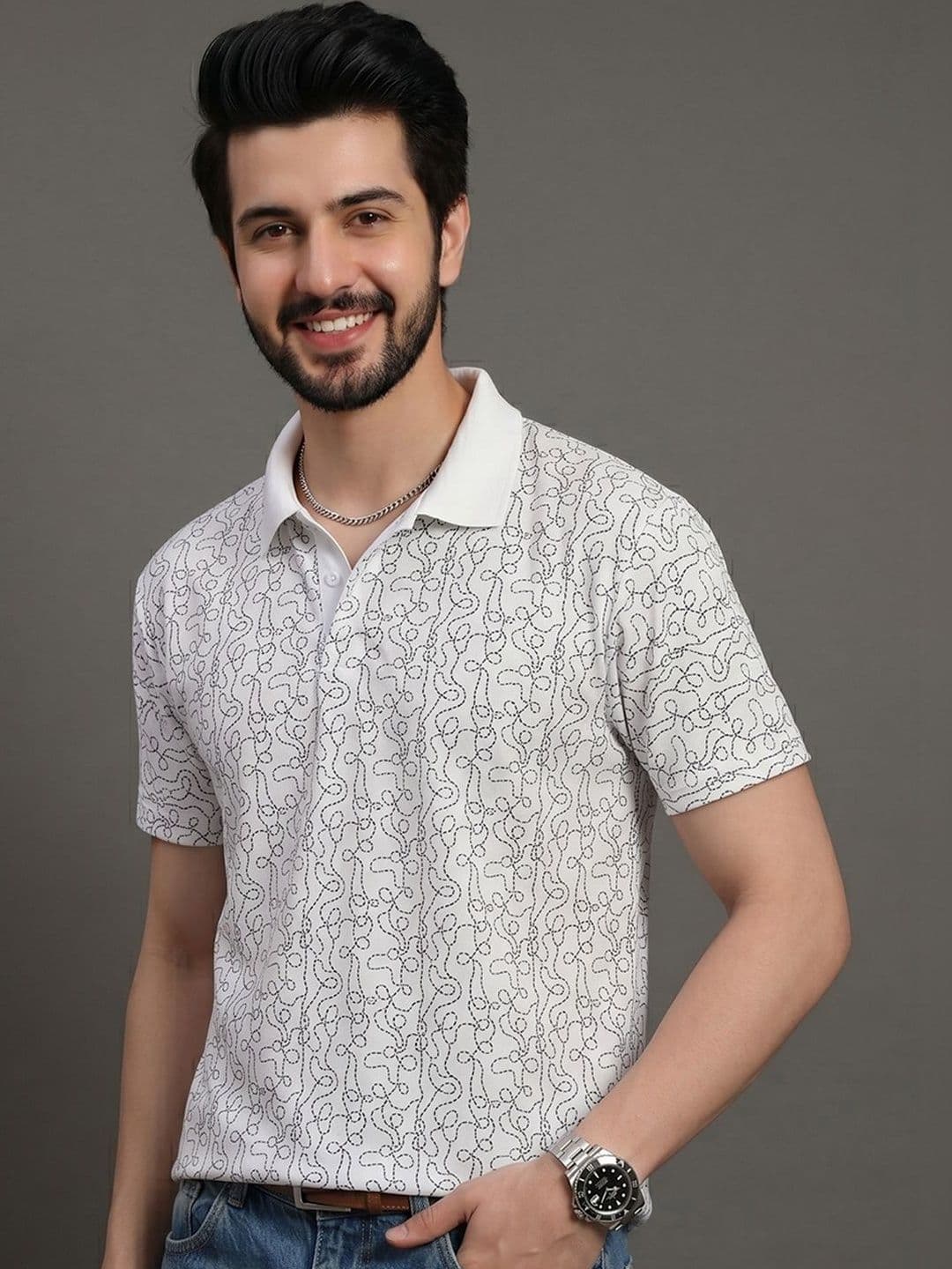 Kook N Keech Men Printed Polo Collar T-shirt - view 1
