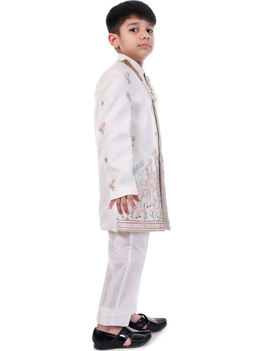 Huggle Boo Boys Embroidered Mandarin Collar Sherwani Set - view 1
