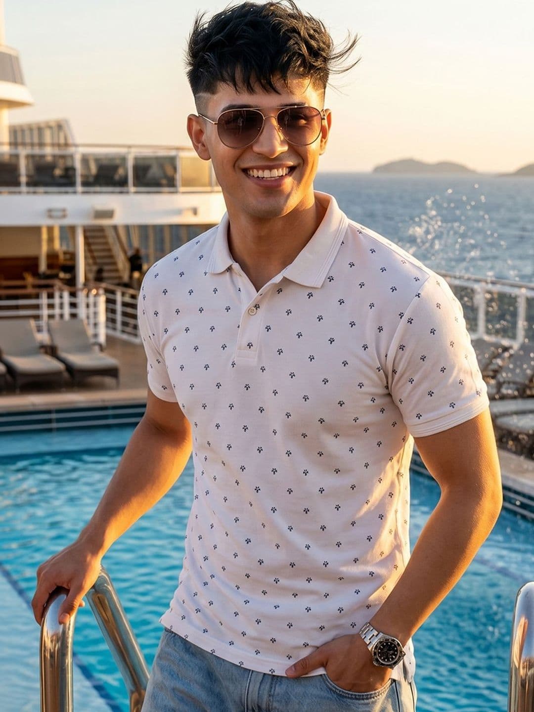 Kook N Keech Men Printed Polo Collar T-shirt - view 1