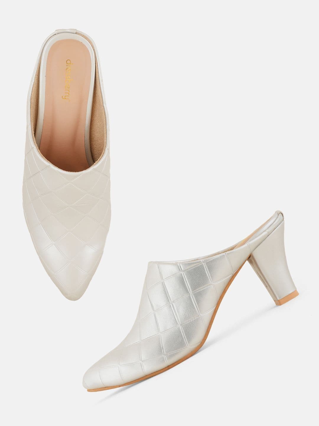 DressBerry Textured Party Block Mules - view 1