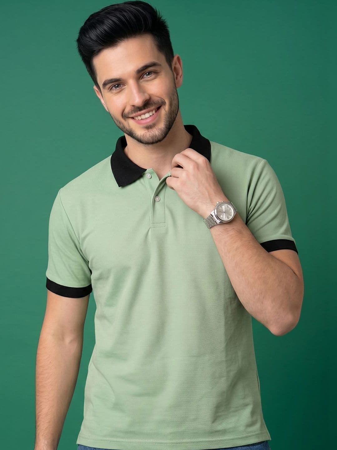 Mast & Harbour Men Polo Collar T-shirt - view 1