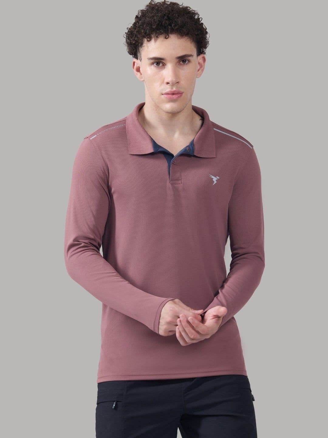 Technosport Men Brand Logo Polo Collar Pockets Slim Fit T-shirt - view 1