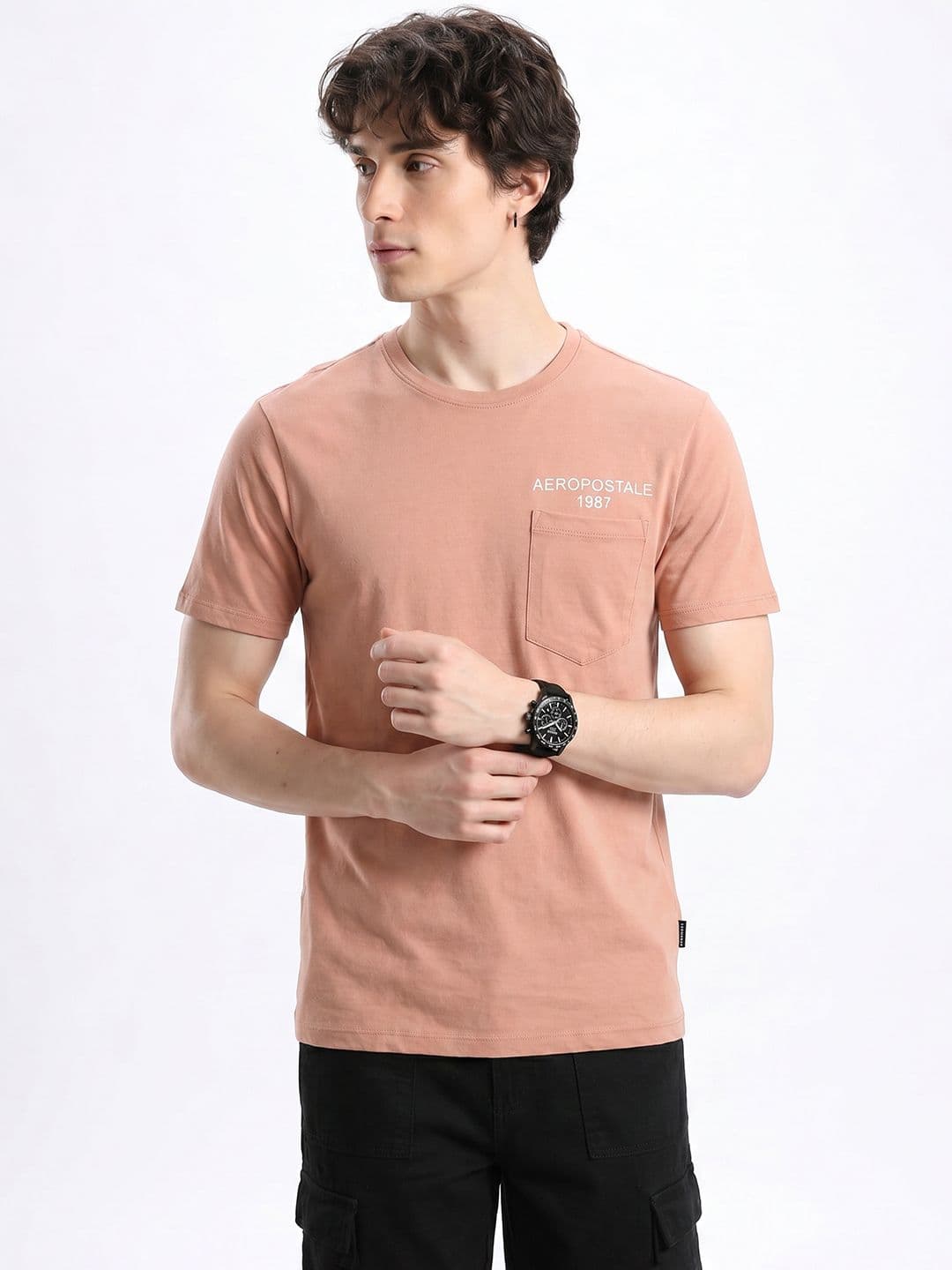 Aeropostale Brand Logo Printed Pure Cotton T-Shirt - view 1
