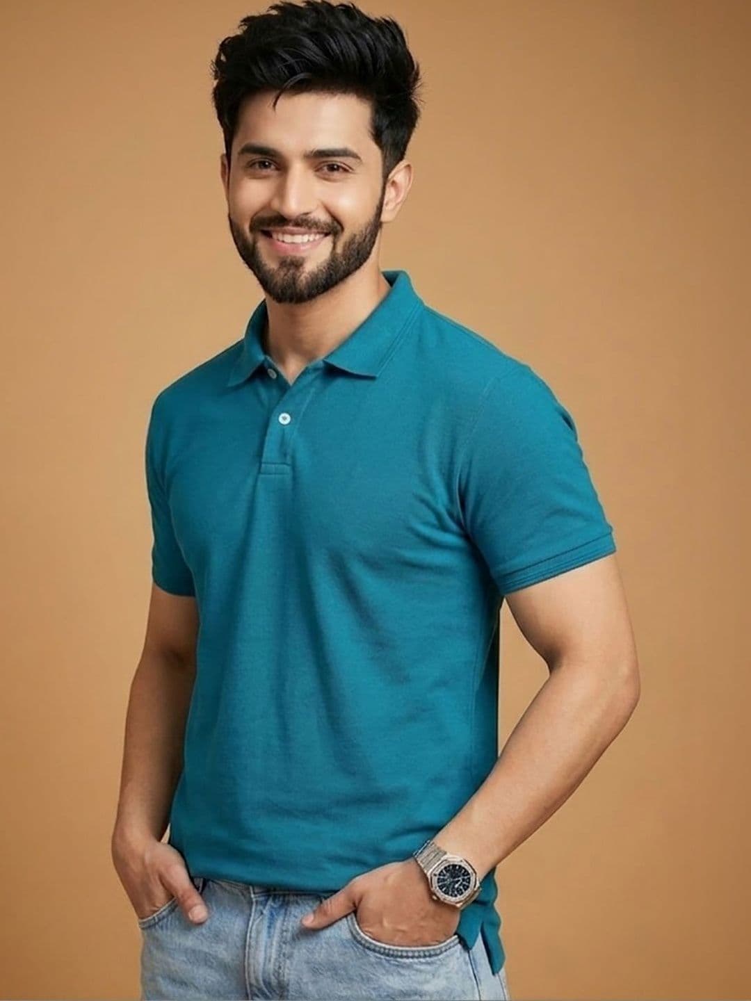 Mast & Harbour Men Polo Collar Regular Fit T-shirt - view 1
