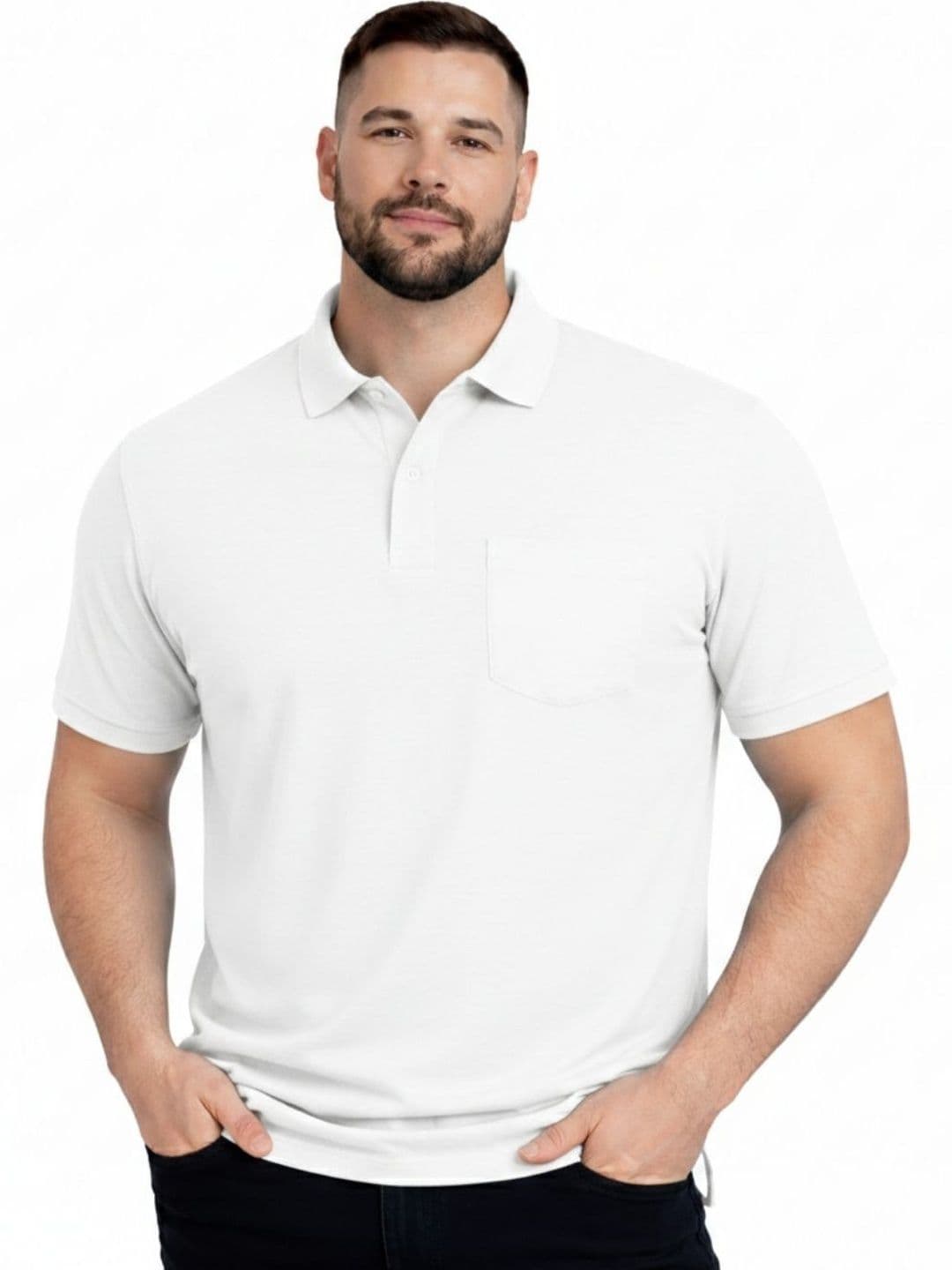 SMAN Men Plus Size Polo Collar T-shirt - view 1